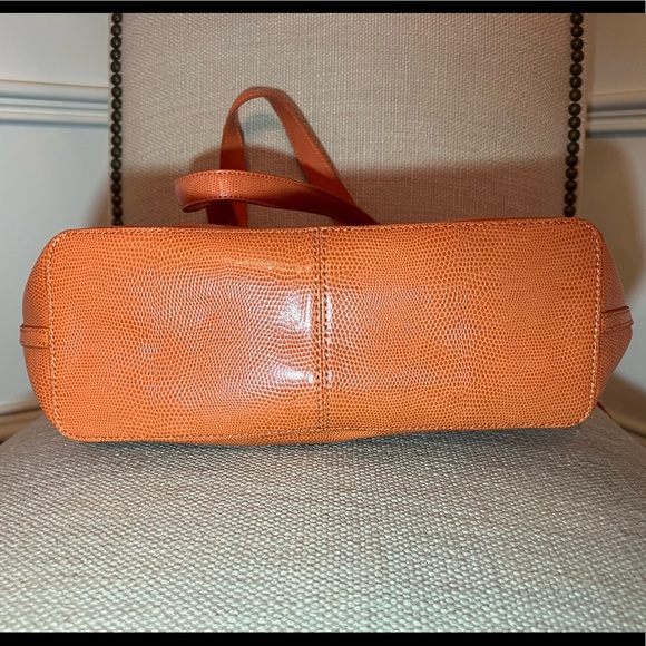 PRICE DROP*Make offer* LAUREN Ralph Lauren Orange Snake Skin Pattern Purse - Picture 5 of 16